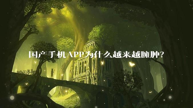 国产手机APP为什么越来越臃肿？